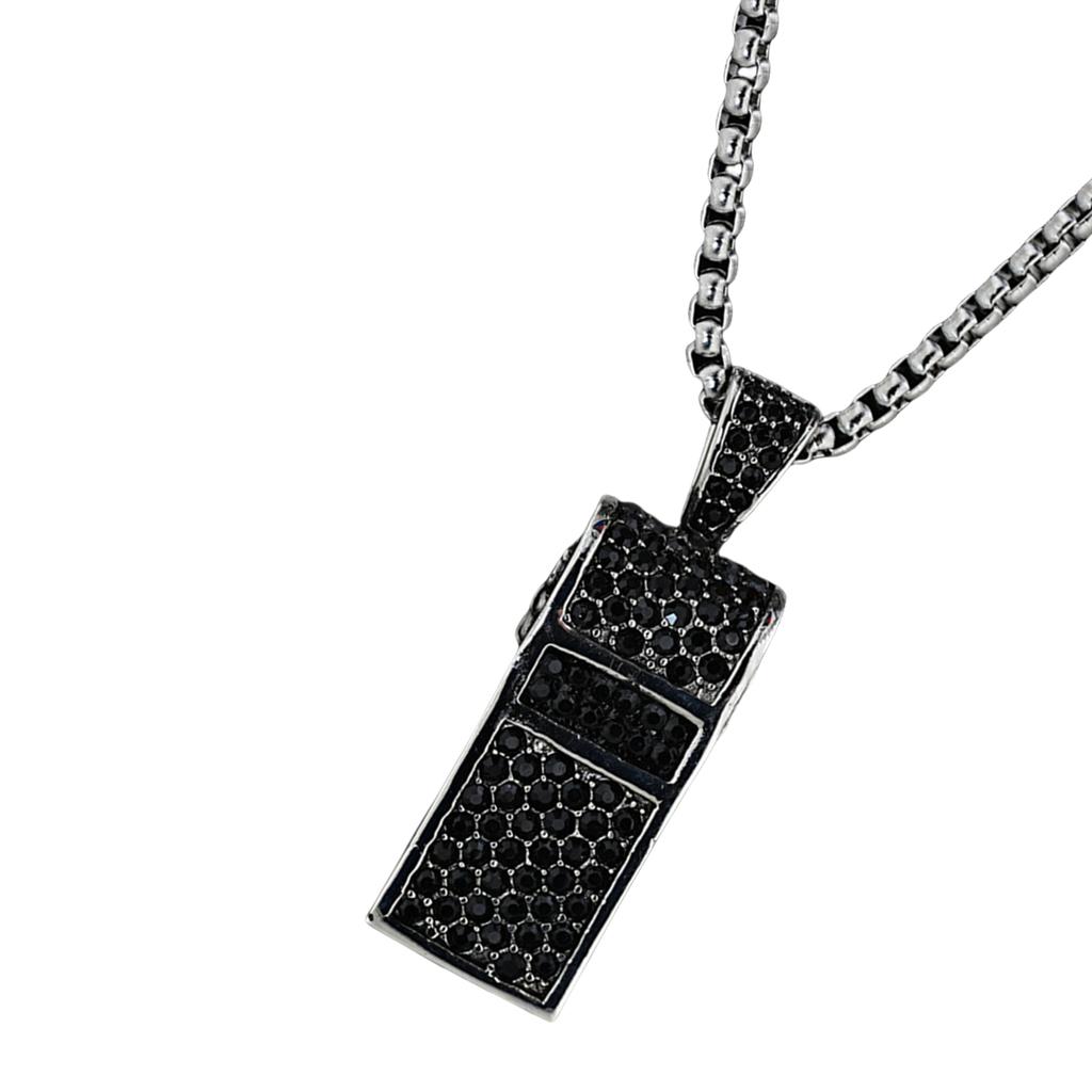 Crystals Rhinestones Whistle Necklaces Titaniums Steel Chain Loud Crisp Sound Coaches Referee Training Accessory