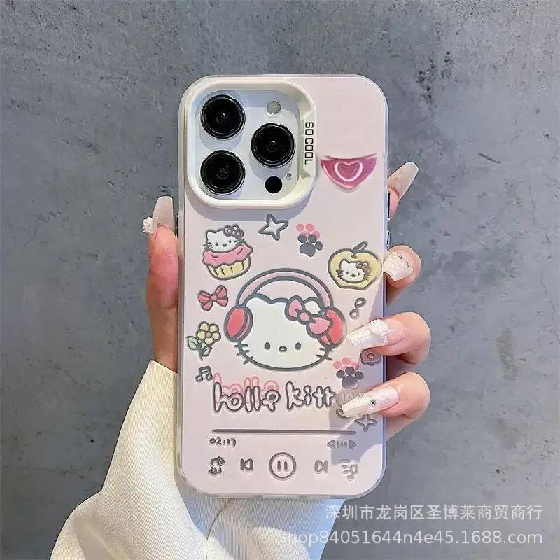 Cute kitty for apple 15 colored silver iPhone14Pro creative 11promax matte 16 protective case 17