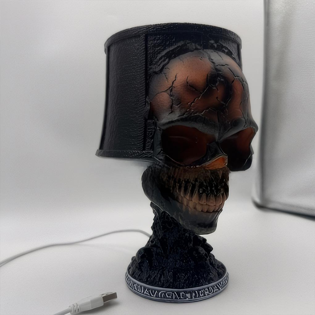Resin Skull Lamp Halloween Lights For Gothic Vibes Halloween Party Supplies Decor