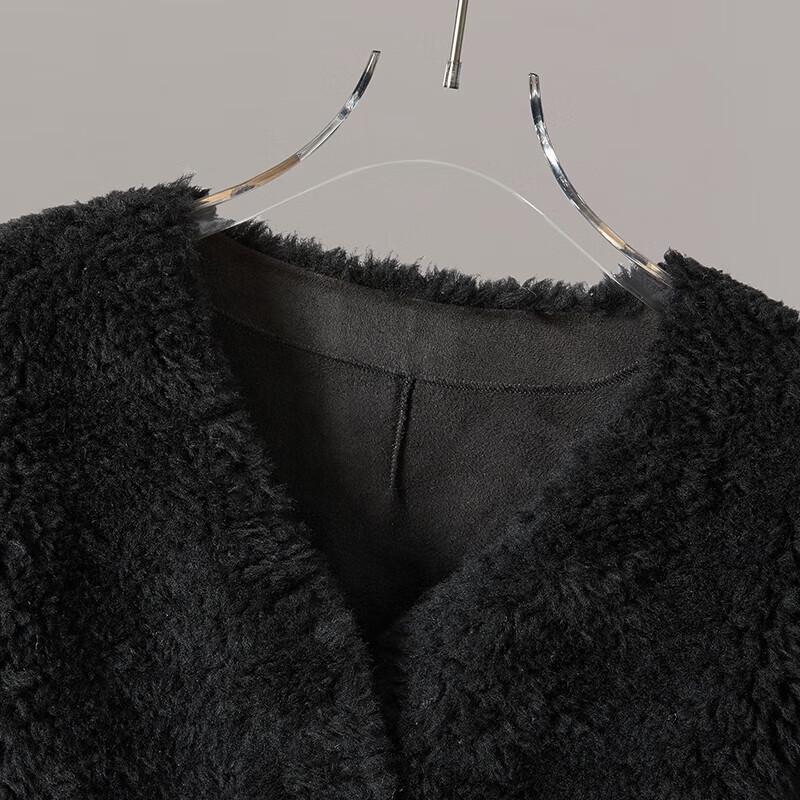Women's Lamb Wool Particle Fleece V-Neck Short Coat