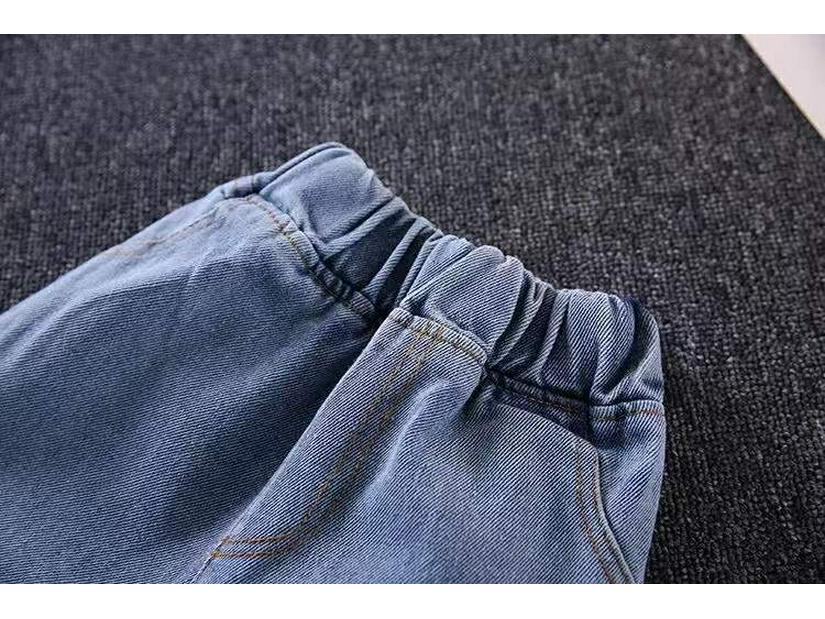 Boys' Smiley Face Denim Set: Fashionable 2026 Star T-shirt for Toddlers and Young Children