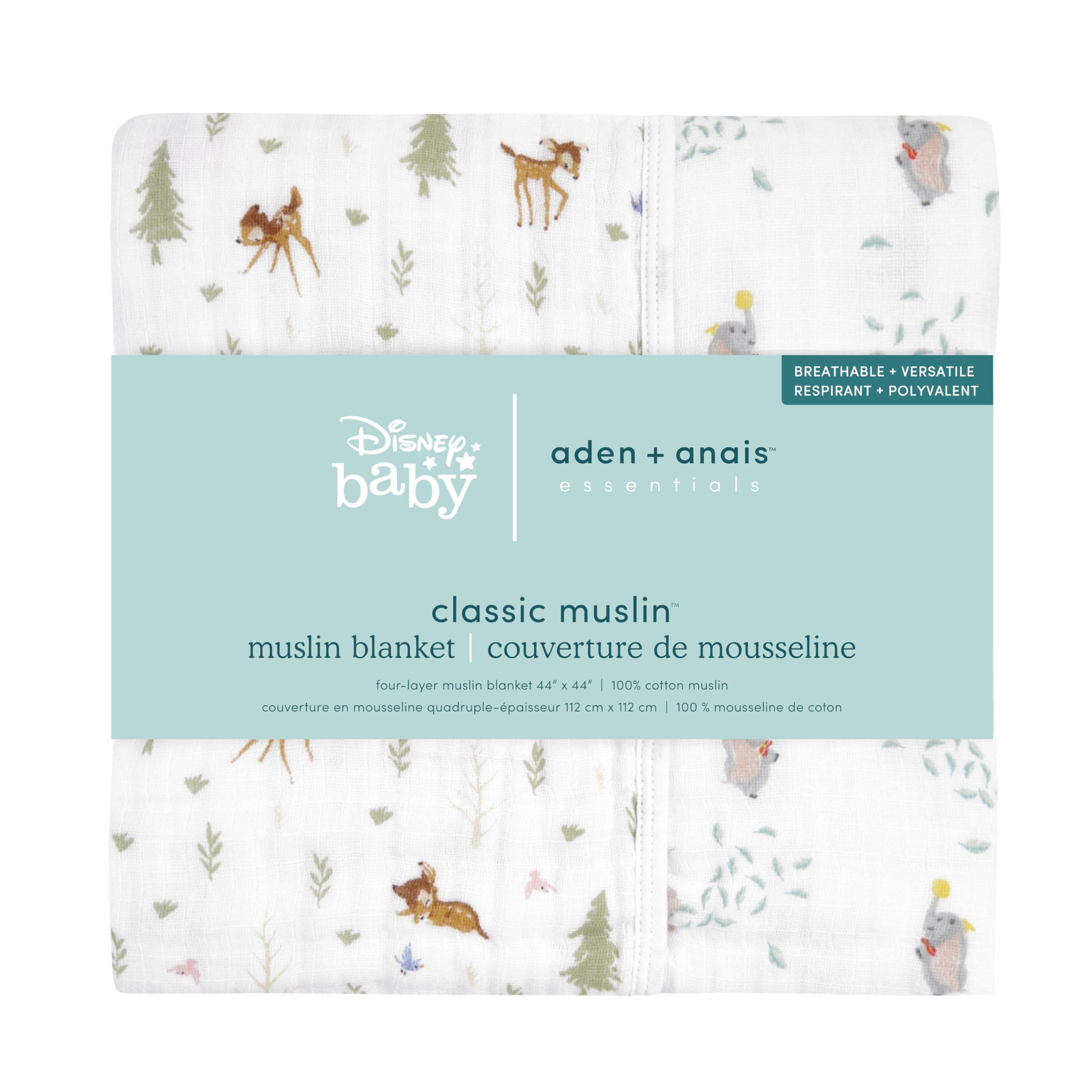

aden anais essentials Japanese Muslin Cotton Blanket with Disney Bambi Baby Gauze Baby BLADAEDEMBC10023DI + (Authentic Product) Design, Blanket,