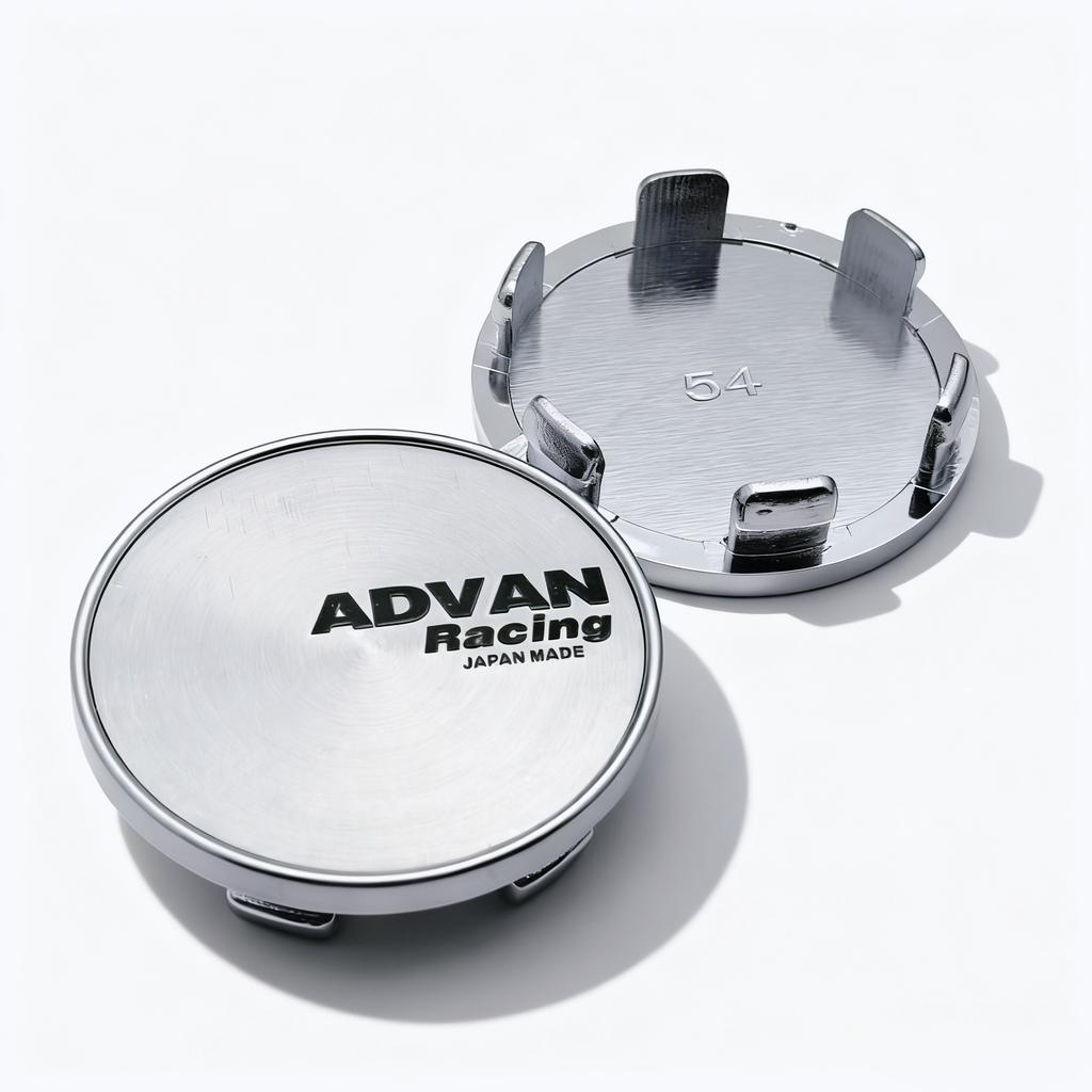 4pcs JDM Advan Racing Logo Emblem Car Wheel Center Caps OD 54MM Clips 49MM Wheels Hub Dust Cap Rim Hubcaps Cover Car Accessories