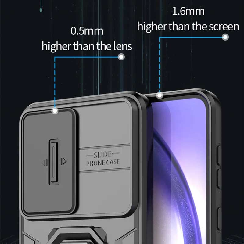 Shockproof Magnetic Ring Holder Armor Case For Samsung Galaxy A56 A36 A26 A35 A25 A15 A54 A34 Slide Lens Camera Protection Cover