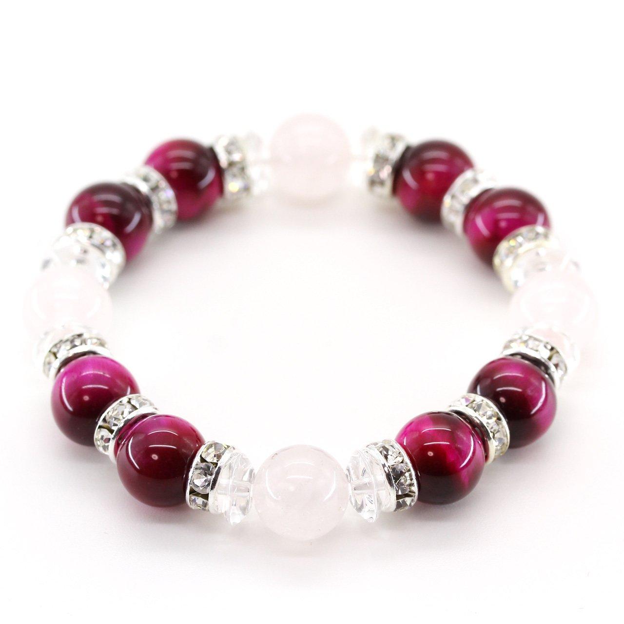 

Ishiki Luxury Pink Tiger Eye 10mm Rose Quartz 10mm Prayer Bead Bracelet Power Stone Amulet of Love Fulfillment Prayer Bead Bracelet [b189] рожевий