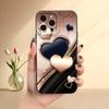 Champagne Textured Heart-shaped Phone Case Suitable for iPhone 17 16 15 14 13 12 11 Pro/Max/Plus Anti Drop and Shockproof