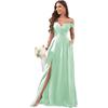 1011 new evening dress European and American bridesmaid dress suspender long dress solid color banquet evening dress