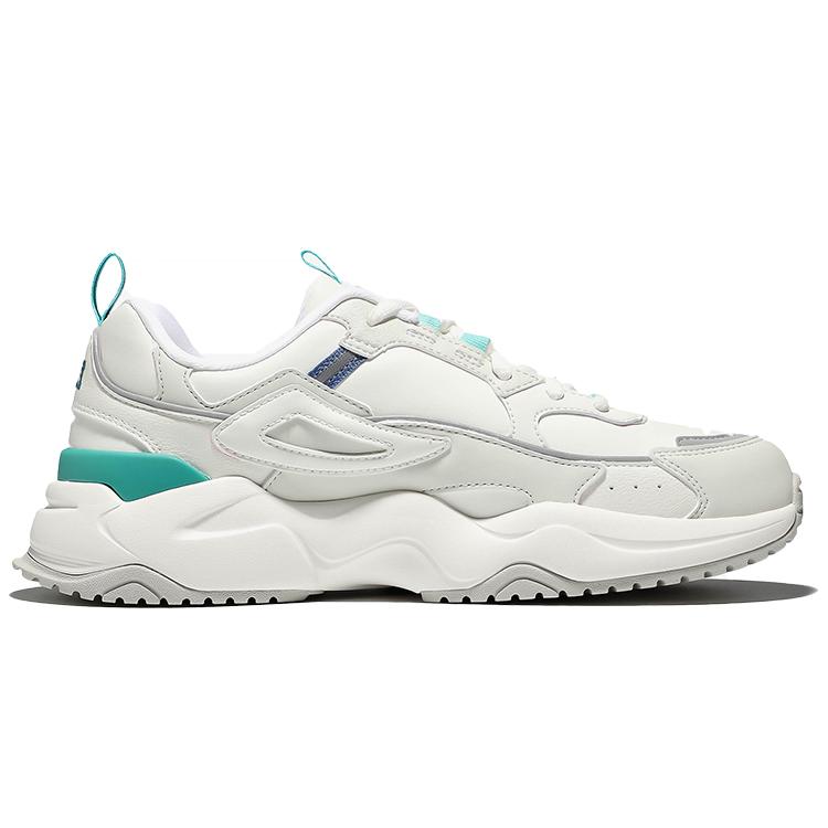FILA Rayflide Textile, Synthetic Leather Low top Casual Shoes Unisex White Blue Green Korean Style 1RM02120E_143
