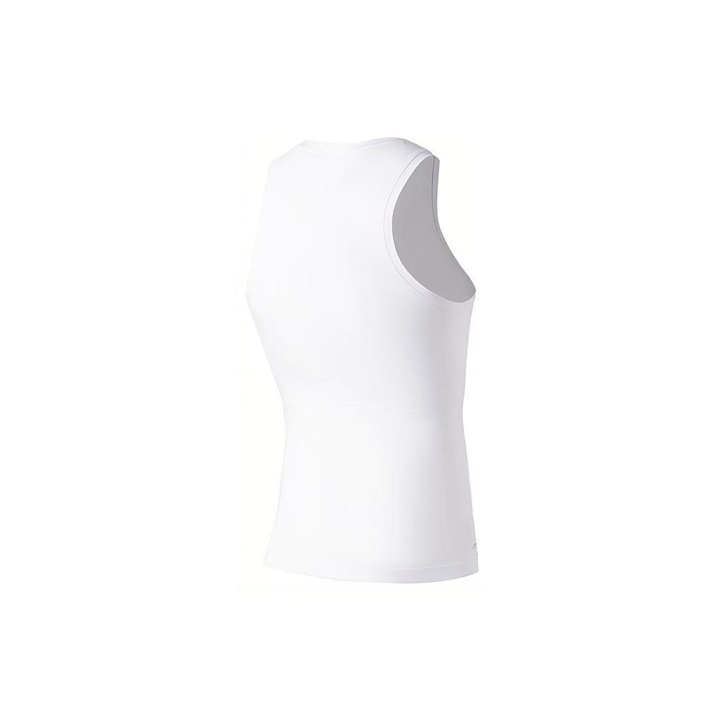 Li Ning Wade Series Solid Color Round Neck Sports Vest Men Vests White AUDS045-2