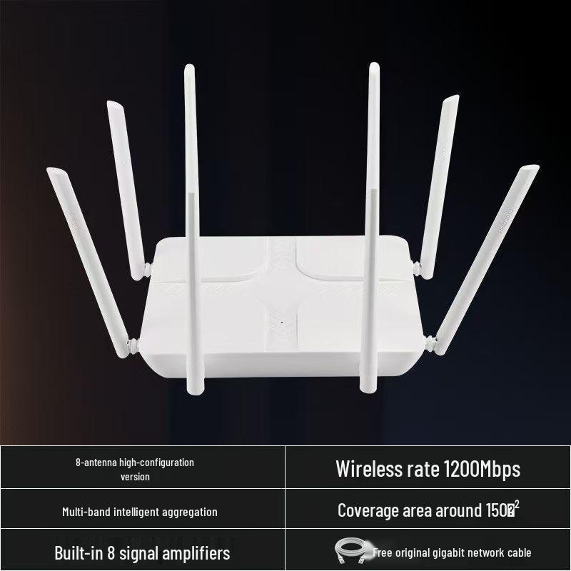 High-Power Wireless Gigabit Router for Full Home Coverage and Strong Wall Penetration