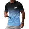 Floerns Herren Hawaiianische Sommer Strandurlaub Lässige T-Shirts Ombre Tropischer Aufdruck Rundhals Kurzarm T-Shirts Oberteile