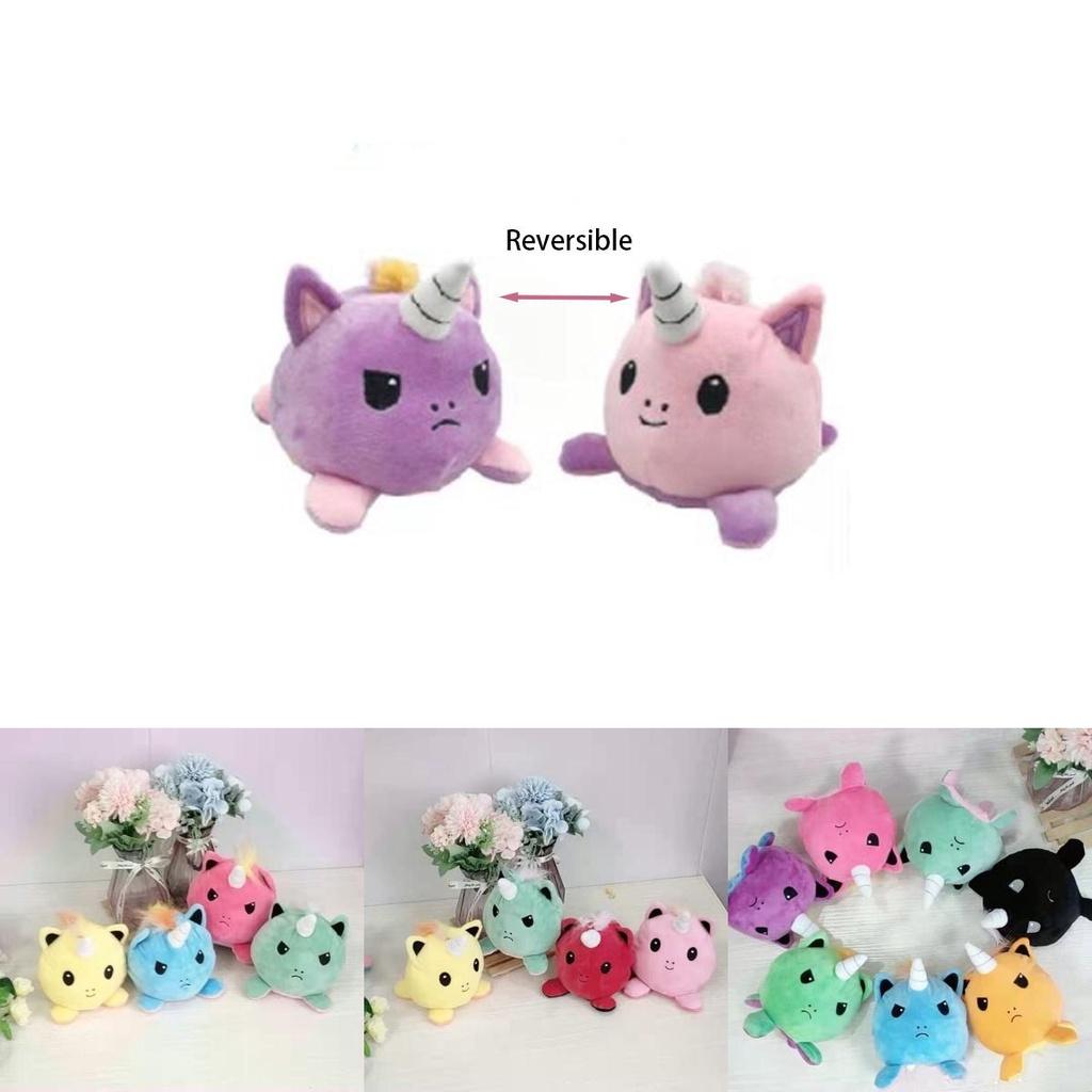 Magical Reversible Unicorn Plush Doll Luxurious Soft Material With Feather Cotton Filling For Comfort