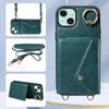 For iPhone 15 Series.for iPhone 15,15 Plus,15 Pro,15 Pro Max Shoulder Strap Rope Ring Bracket Design Card Holder Slots Lichee Pattern Cover Phone Case