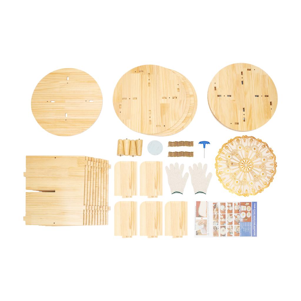 5 Tier Rotating Bookshelf, 360° Revolving Bookcase, Floor Standing Bookcase Storage Rack, Multi-Functional Display Organizer