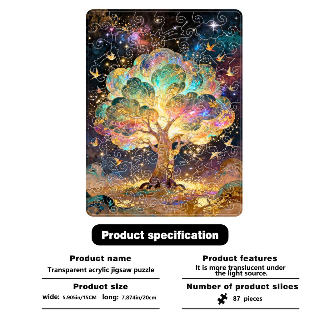 Starry Sky Fortune Tree Puzzle Decorative Ornament High-End Light Transmission Acrylic Puzzle