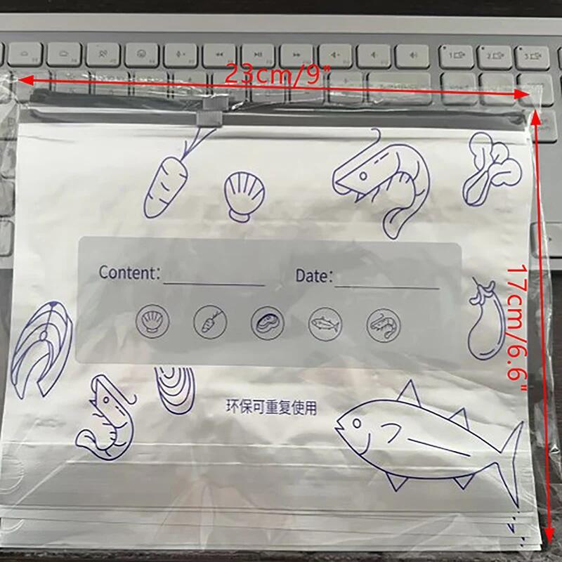 10Pcs/Set Aluminum Foil fresh-keeping Bag Sealed Antibacterial Refrigerator Food Freezing Storage Bag Zipper Seal