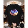 Sweet and Trendy Minimalist Commuting Cake Design with Printed Short Sleeves, Summer Youth Fashion Versatile T-shirt