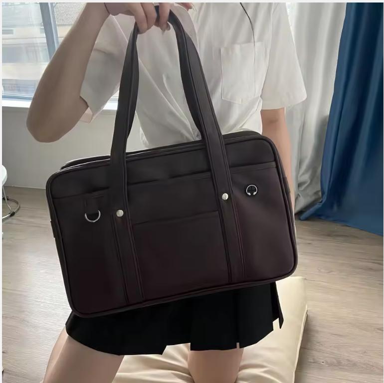 Geantă japoneză bidimensională pentru uniforme JK pentru fată PU ghiozdan COS, rezistentă la uzură, cu un singur umăr Messenger