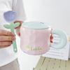 Tulip Mug with Lid Spoon with High Appearance and Cute Home Office Girl Ceramic Drinking Cup Souvenir
