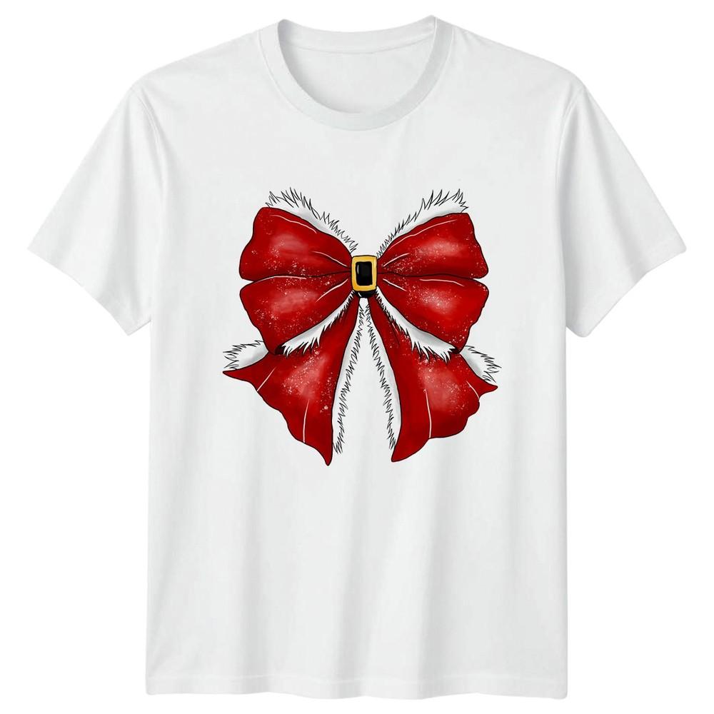 Santa Bow Christmas Holidays Unisexs TShirt Unisexs Graphic Tee S