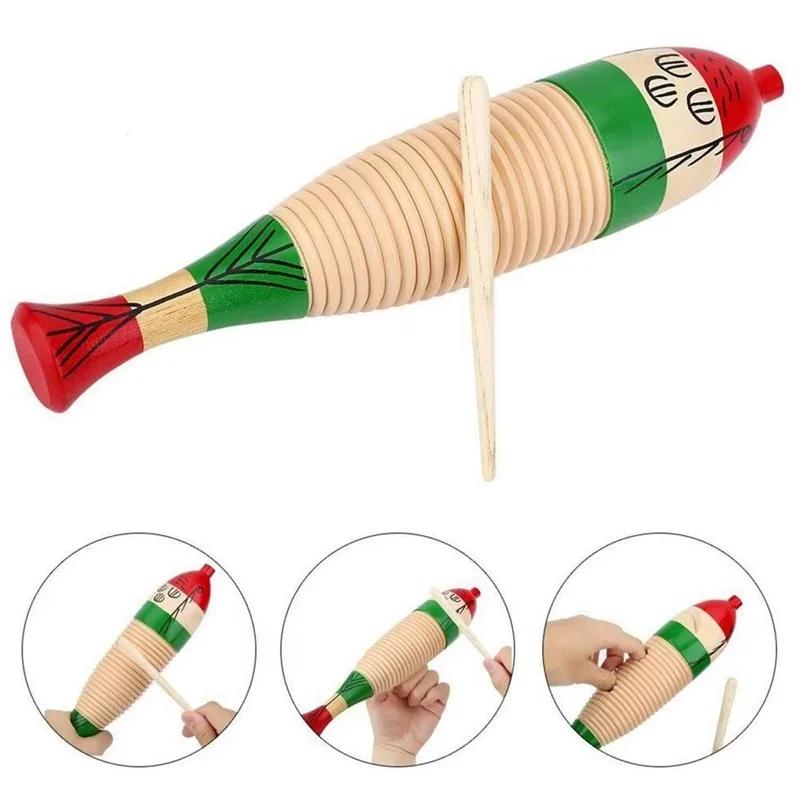Wooden Fish Toy Game Orff Percussion Musical Instrument Toddler Music Learning Children's Christmas Gifts Baby Educational Toys