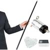 Xfunjoy 59"/150cm Silver Magic Appearing Cane Magic Staff with Free Gloves and Video Turorial for Professional Magician Stage Street Magic