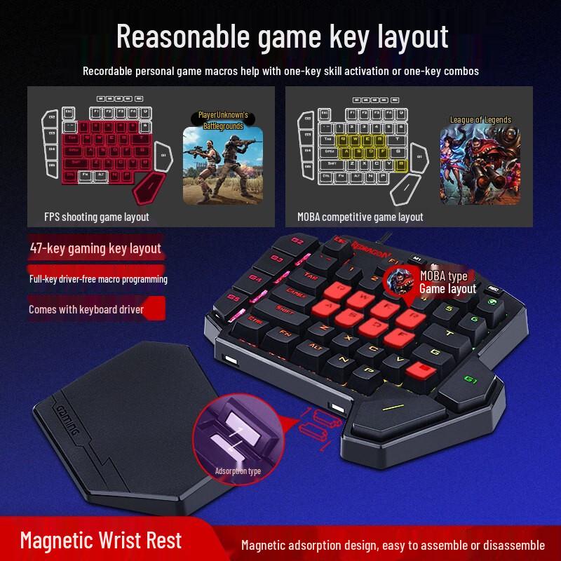 Redragon K585 Dual-Mode Hot-Swappable Mechanical Gaming Keypad with Onboard Macro Programming