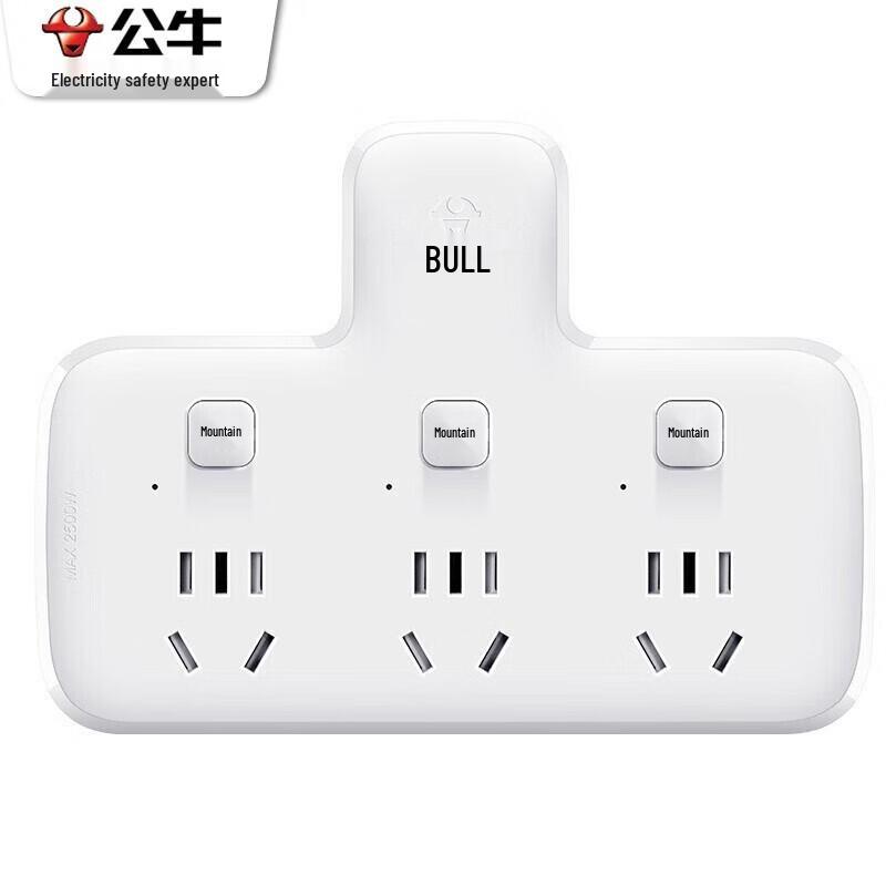BULL GN-96033 3-Outlet Individual Control Wireless Adapter CN plug (adapter included)