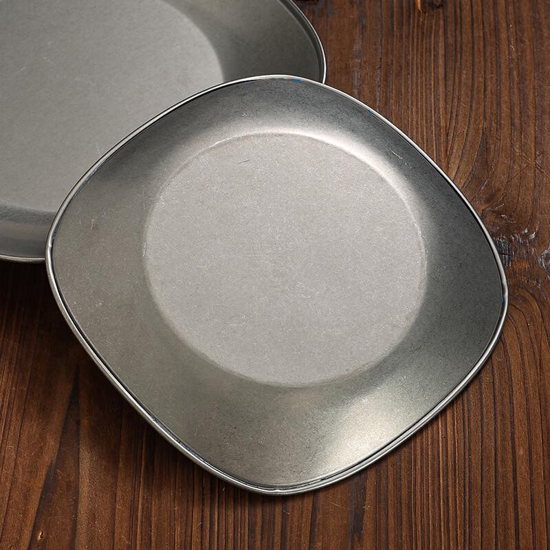 ZISIZ Retro Stainless Steel Square Plate