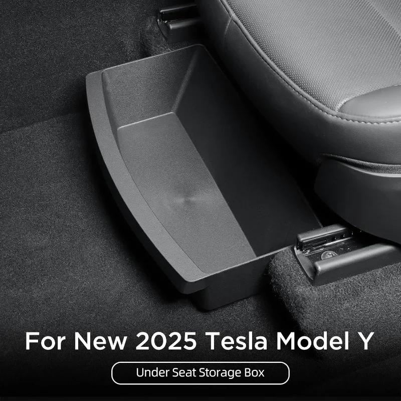Front Seats Under Seat Drawer TPE Storage Box Car Seat Storage Organizer for Tesla Model Y Juniper 2026 Interior Accessories