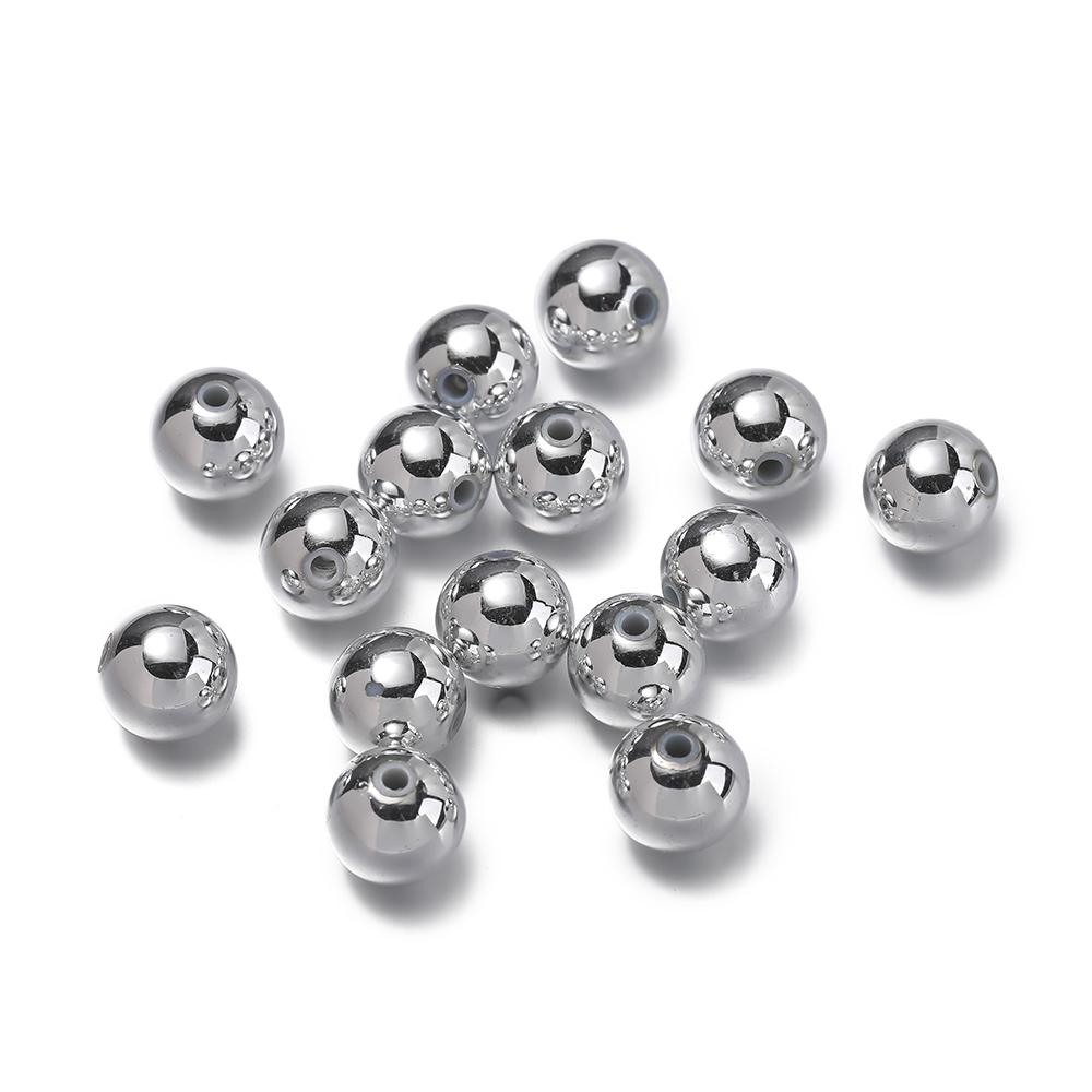 20-100pcs Christmas ABS Plastic Colorful Round Beads 6-12mm Spacer Loose Beads for DIY Earrings Bracelet Jewelry Making Supplies