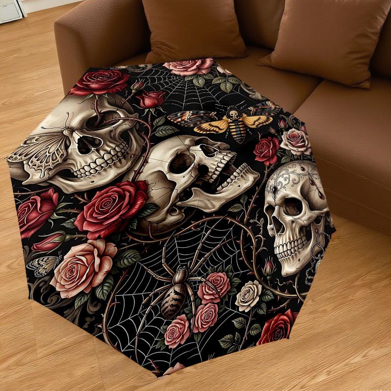 1PC Skull Roses Umbrella-8-Rib Reinforced Portable Folding Travel Suitable for All Seasons Outdoor Daily Use Is an Ideal Choice -K0420
