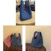 Denim Bow Patterned Crossbody Bag With Contrast Piping For Casual Travel