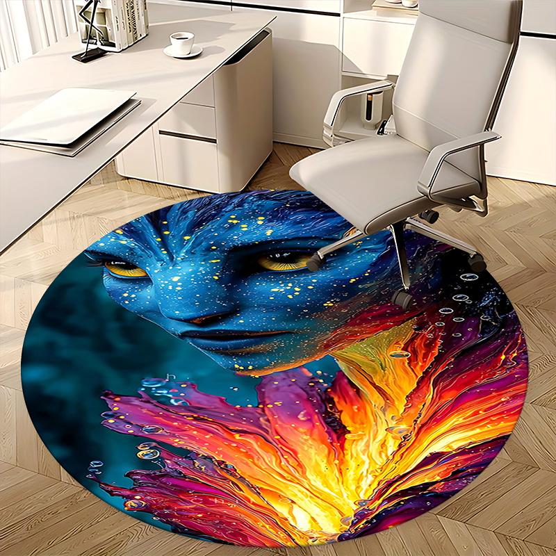 Bunte Avatar Stuhlmatte   Runder Teppich für Wohnkultur, Bürogebrauch, Geschenkidee   Geeignet für Schlafzimmer, Wohnzimmer, s0194b