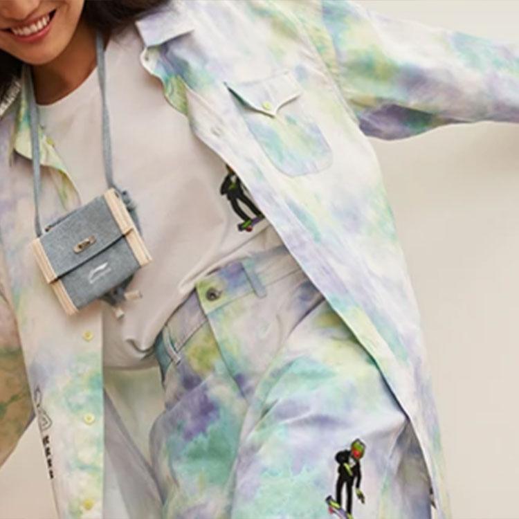 Li Ning X Disney Muppets Comet Collection Cartoon Print Loose Fit Crew Neck T-Shirt Unisex T-Shirt White AHSR845-1