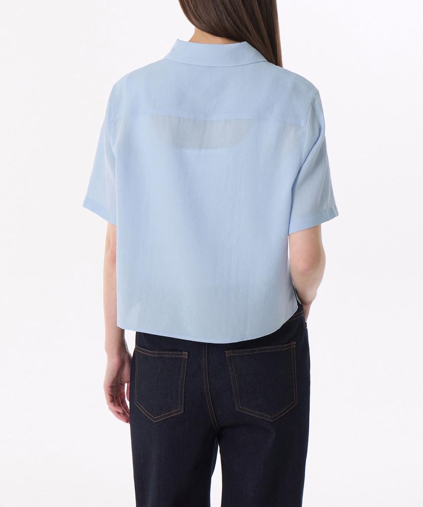 MUSINSA STANDARD WOMAN Women'S Linen-Like Short Sleeve Shirt [Sky Blue]