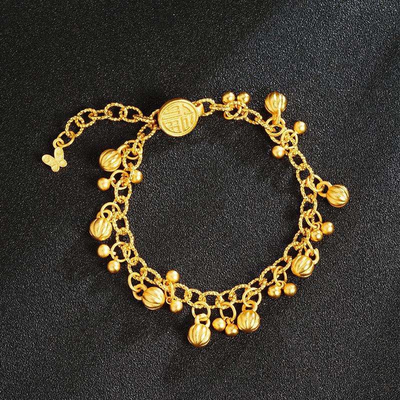

Luxury 9999 Pure Gold Women s New Pumpkin Blessed Butterfly Bracelet золотий