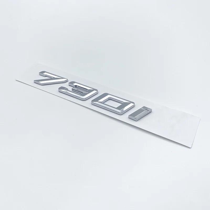 New Font Numbers Letters 730i 740i 745i 750i 760i Top ABS Emblem for BMW 7 Series Car Trunk Nameplate Logo Sticker Black Chrome