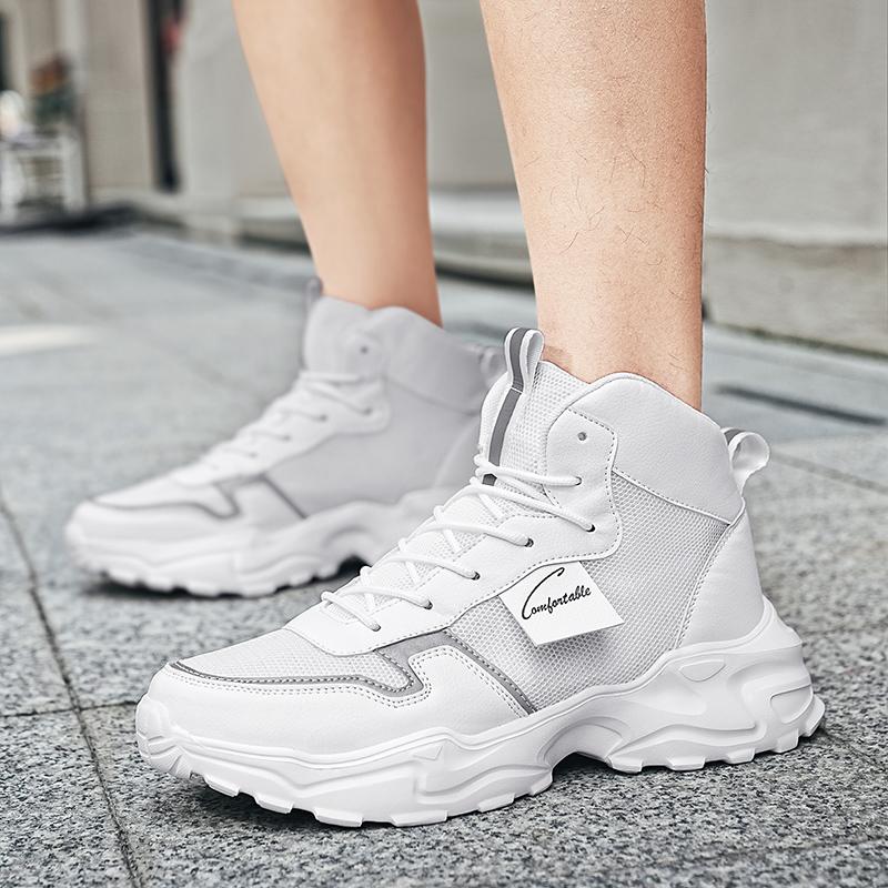 High Top Men's Shoes New Trendy Shoes Thick Soled Height Increasing Shoes Breathable Sports and Leisure Shoes Shoes