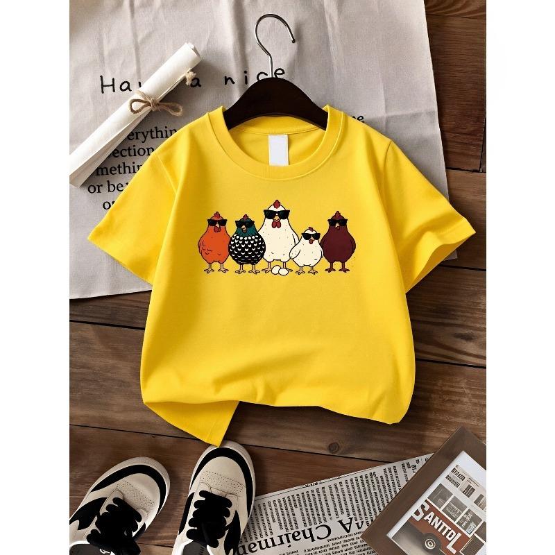 European sizes Boys' T-shirt Print Design Art, Ideal for Outdoor Activities, Soft Knitted Top, Comfortable And Breathable, Suitable for Summer