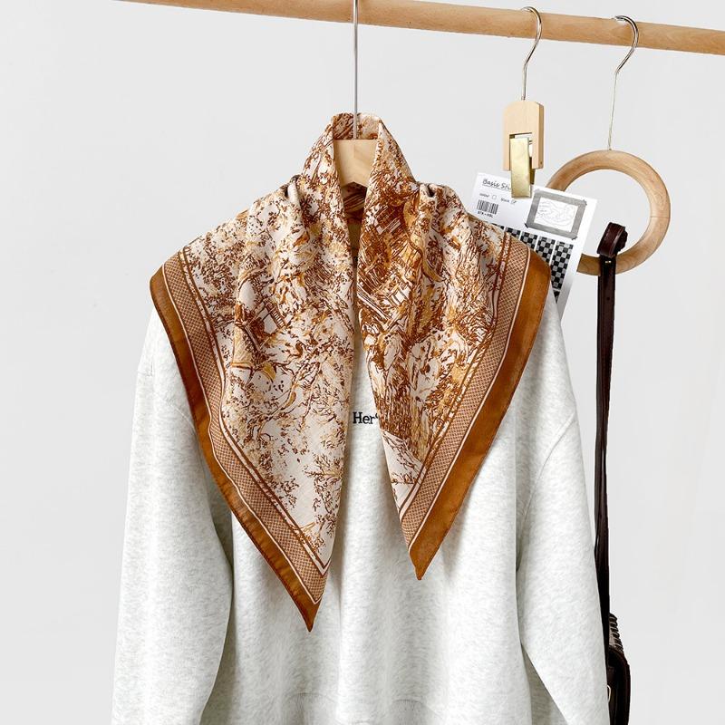 Women S Versatile Fashion Silk Like Square Scarf All Season Sun Protection