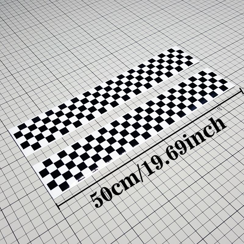 Black and White Checkers Stripe Motorcycle Sticker Waterproof for Refit Motorbike Fuel Tank Helmet Electric Scooter Vinyl Decal