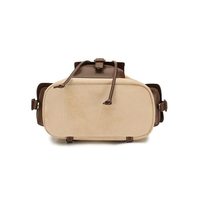 Vintage Color Block Backpack College Style Schoolbag Travel Backpack