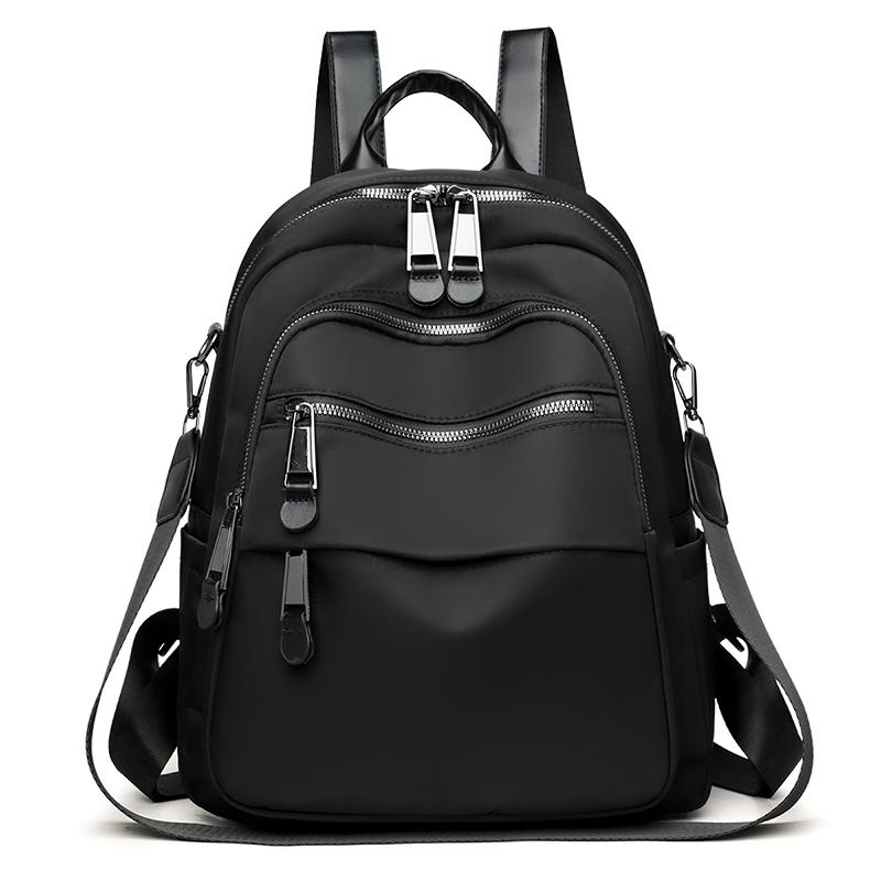 Stylish Nylon Backpack for Women – Lightweight & Water-Resistant Design with PU Accents and Multi-Pocket Storage, Ideal for Daily Use
