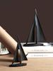 Creative Resin Crafts Ornaments Sailboat Ferry Triangle Abstract Hollow Out Golden Handicraft Furnishings Home Decoration