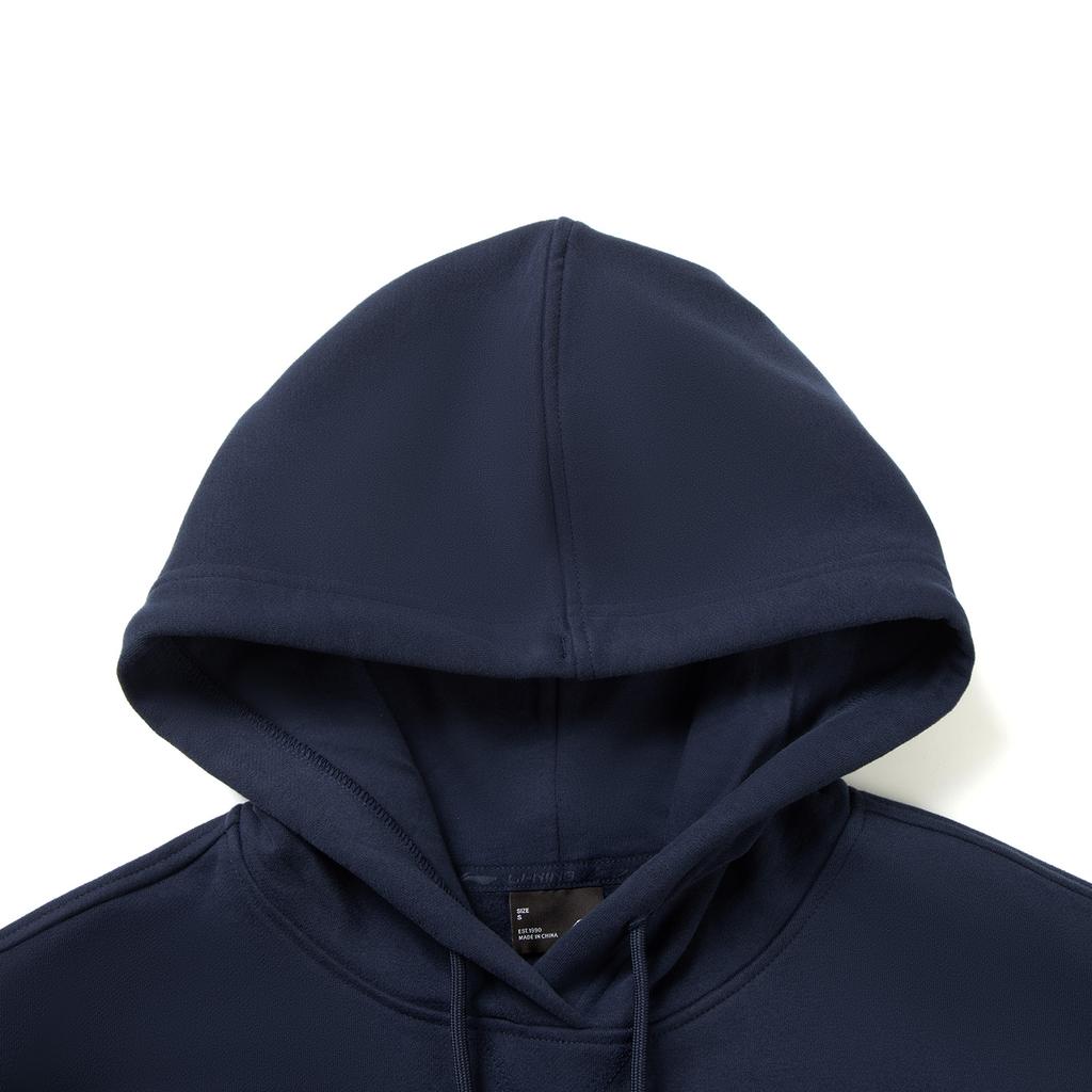 Li Ning Bequemes Rücken-Schriftzug Herz-Print Lässig Schlicht Vielseitig Kapuzen-Lockerer Pullover Sweatshirt Damen-Sweatshirt AWDVJ46-1