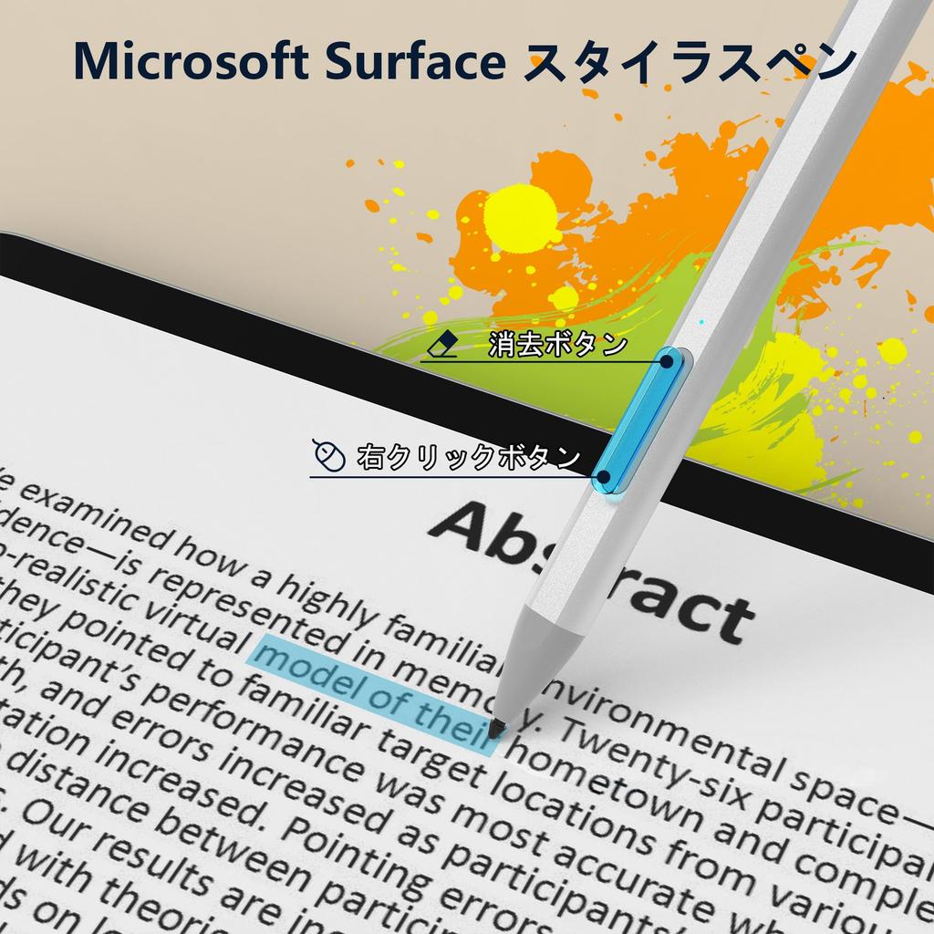 Surface Pen for Surface Windows Touch Pen with Magnetic Attachment, 4096 Pressure Sensitivity, Palm Rejection, Right Click, Eraser, Auto-Off, Type-C F