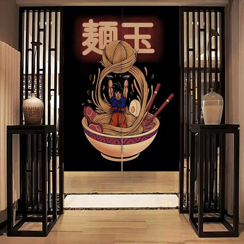 Nordic Door Partition  Kitchen Snack Shop Restaurant CurtainJapanese Sushi Dharma Fish Door Curtain Printing Bedroom Window