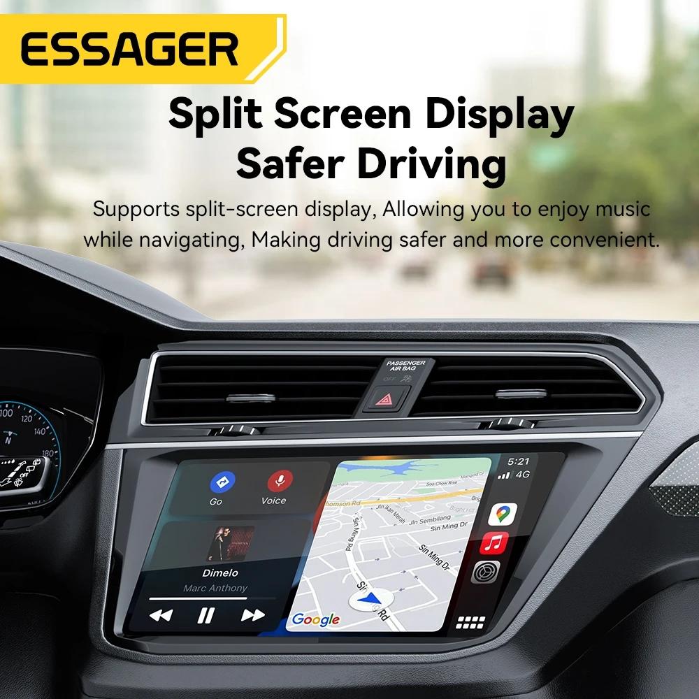 Essager Mini Carplay Wireless For Car For iPhone IOS 15