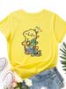 Cartoon Dinosaur Print Women T Shirt Short Sleeve O Neck Loose Women Tshirt Ladies Tee Shirt Tops Camisetas Mujer